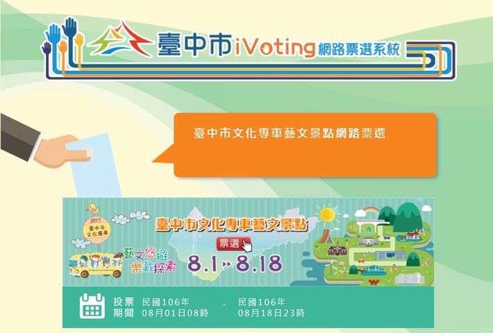 中市文化专车景点i-Voting 8/1开放投票