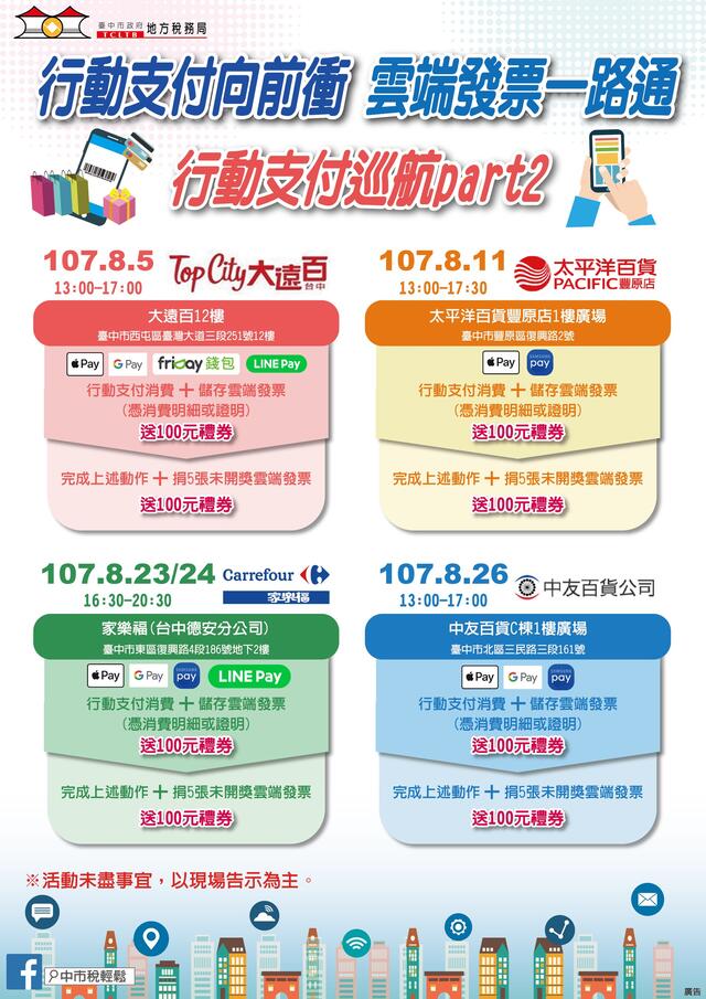 中市地方税务局夏日巡航体验活动 8/5开跑