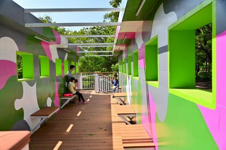 潭雅神綠園道設施再升級-車廂主題童趣風十足