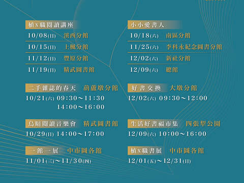 2023臺中閱讀節活動開跑-持續到12月底