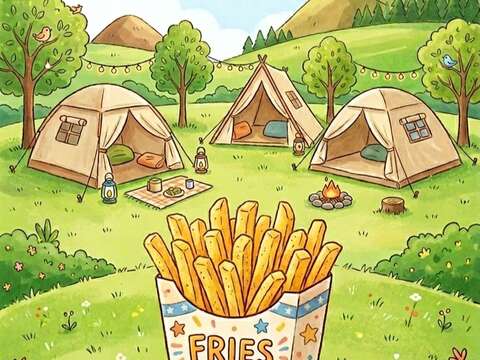 大甲踏青露营场送脆薯迎儿童节