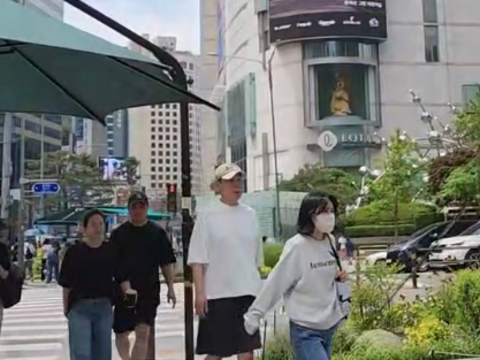 台中观光宣传影片於明洞乐天百货外墙播放