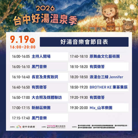2026好湯溫泉季-節目表