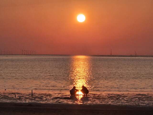 大安滨海乐园夕阳美景