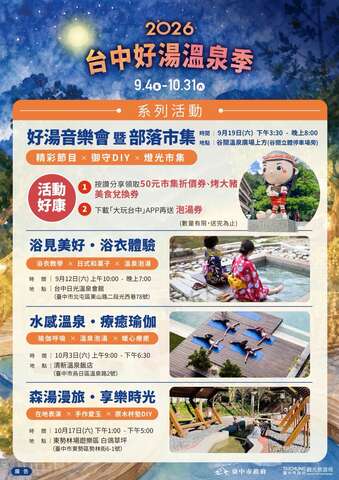 2026台中好湯系列活動內容