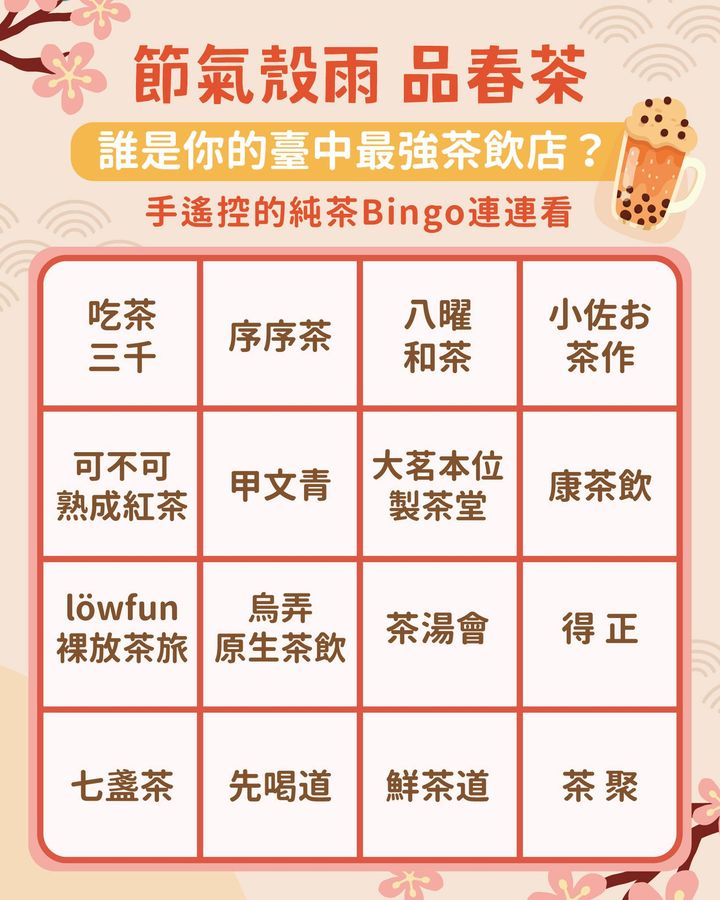 ＼二十四節氣穀雨🍵品春茶、祈健康～誰是你的臺中最強茶飲店?／