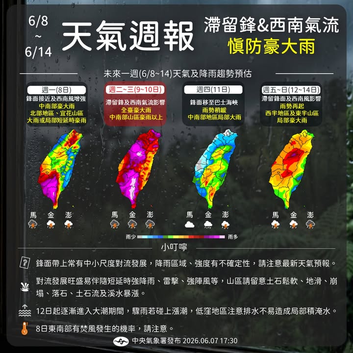 🌧️ 本周天气不稳定，山区活动请特别留意！